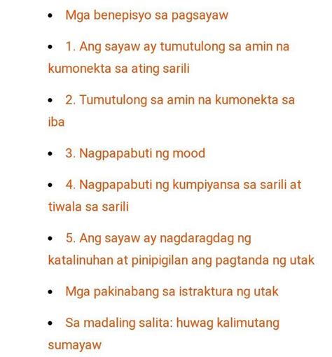 Magandang dulot ng sayaw .